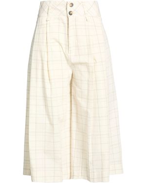 SOLOTRE Ivory Pants Cotton, Polyamide, Elastane - White