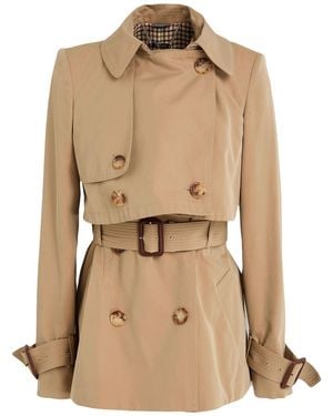 McQueen Camel Overcoat & Trench Coat Cotton - Natural