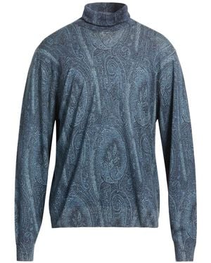 Etro Turtleneck Silk, Cashmere - Blue