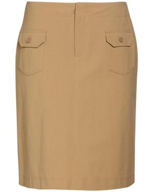 Strenesse Sand Mini Skirt Cotton, Polyamide, Elastane - Natural