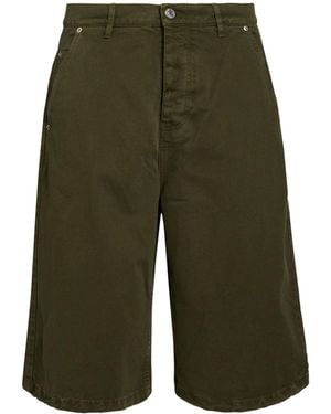 Ami Paris Military Denim Shorts Cotton - Green