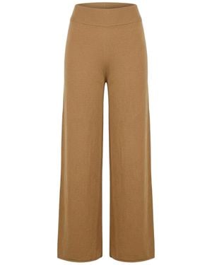 Anna Molinari Camel Trousers Merino Wool - Natural