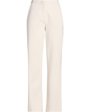 alma sanchez Trousers Polyester, Elastane - White