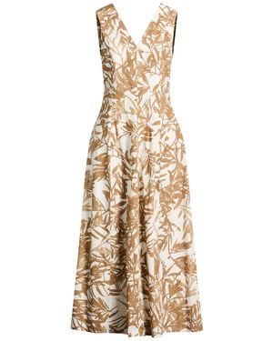 Brunello Cucinelli Khaki Maxi Dress Cotton - Metallic
