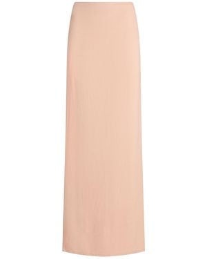 Erika Cavallini Semi Couture Blush Maxi Skirt Viscose, Elastane - White