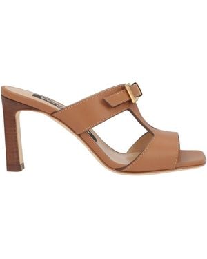 Sergio Rossi Tan Sandals Leather - Brown