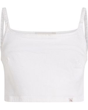 Calvin Klein Top Cotton, Polyester, Elastane - White
