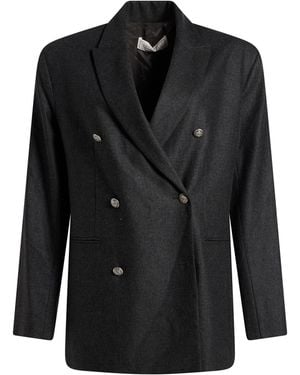 Antonelli Charcoal Blazer Virgin Wool, Viscose, Polyester, Elastane - Black