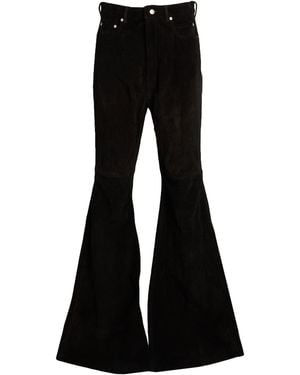 Rick Owens Trousers Cow Leather - Black