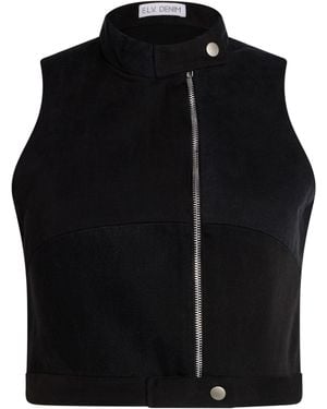 E.L.V. Denim Top Cotton, Elastane - Black