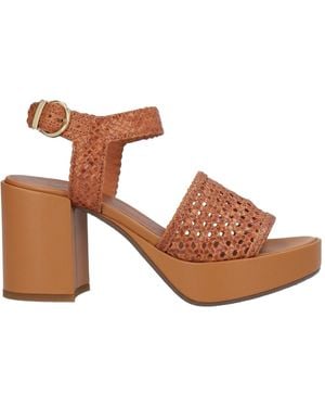 Lorenzo Mari Tan Sandals Soft Leather - Brown