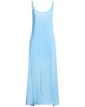 Semicouture Azure Maxi Dress Cotton, Polyamide - Blue