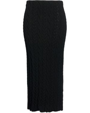 Nude Midi Skirt Acrylic, Wool, Polyester - Black