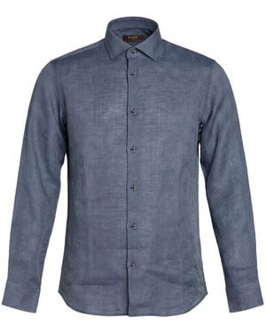 Moorer Shirt Linen - Blue