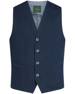 Barbati Tailored Vest Cotton, Elastane - Blue