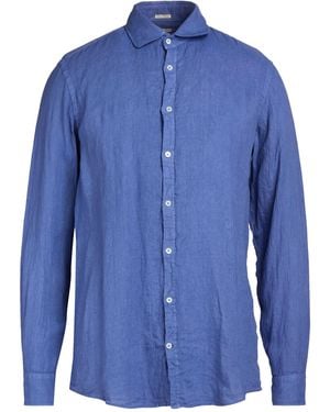 Massimo Alba Canary Shirt Linen - Blue