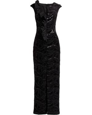 Clips Maxi Dress Polyester, Elastane - Black