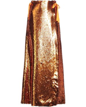 Douuod Maxi Skirt Textile Fibers - Orange