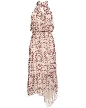 Patrizia Pepe Cream Midi Dress Viscose - Pink