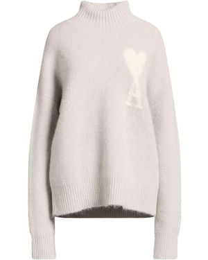 Ami Paris Turtleneck Alpaca Wool, Polyamide, Wool, Elastane - White
