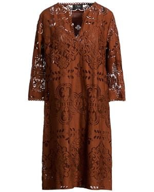 Clips Midi Dress Polyamide, Cotton - Brown