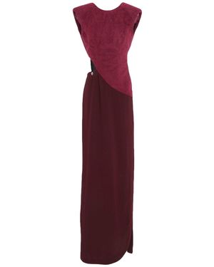 Philipp Plein Burgundy Maxi Dress Cotton, Elastane, Polyester - Purple