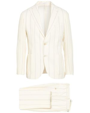 Eleventy Platinum Cream Suit Linen, Wool - White