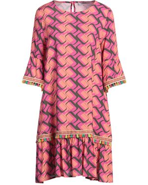 LANACAPRINA Fuchsia Mini Dress Viscose - Pink
