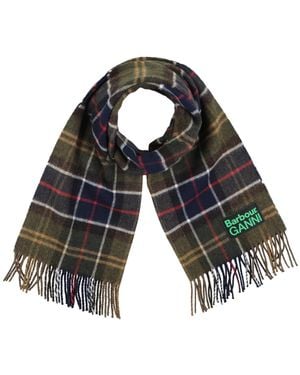 BARBOUR X GANNI Scarf Wool - Blue