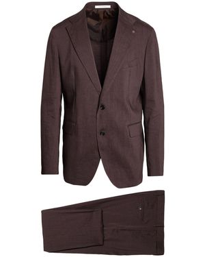 Tagliatore Chocolate Suit Linen, Wool, Mohair Wool - Brown