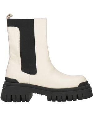 GISÉL MOIRÉ Cream Ankle Boots Leather - Black