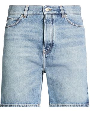 Loewe Denim Shorts Cotton, Calfskin - Blue