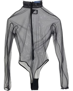 Mugler Bodysuit Polyamide, Elastane - Grey
