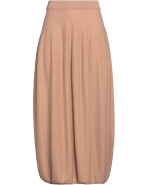 Antonelli Camel Midi Skirt Virgin Wool, Silk, Cashmere - Natural
