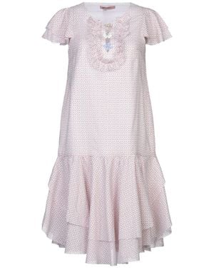 Rose' A Pois Midi Dress Cotton - Purple