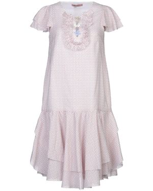 Rose' A Pois Midi Dress Cotton - Purple