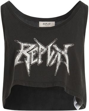 Replay Top Cotton - Black