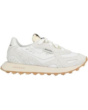 RUN OF Light Trainers Leather, Textile Fibres - White