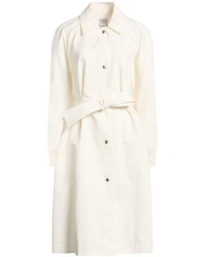 Fedeli Ivory Overcoat & Trench Coat Cotton, Elastane - White
