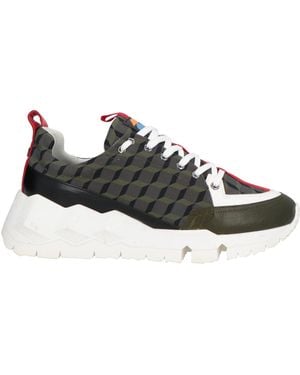 Pierre Hardy Military Trainers Calfskin, Textile Fibres - Black