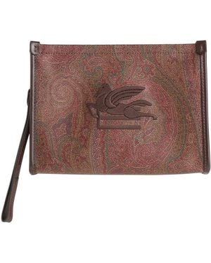 Etro Chocolate Handbag Calfskin, Cotton, Polyester, Pvc - Brown