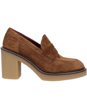 SORELLE PEREGO Camel Loafers Leather - Brown