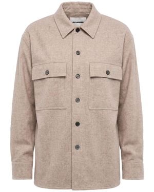 Jil Sander Taupe Jacket Virgin Wool - Natural