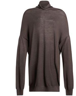 Rick Owens Charcoal Sweater Virgin Wool - Brown