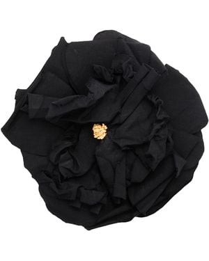 Dolce & Gabbana Brooch Cotton, Viscose, Brass, Plastic, Silk - Black