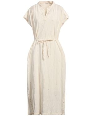 Pomandère Ivory Midi Dress Cotton - White