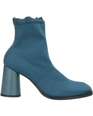 Malloni Ankle Boots Leather, Textile Fibers - Blue