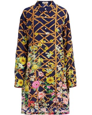 Mary Katrantzou Midnight Mini Dress Silk - Blue