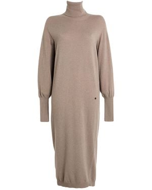 Ottod'Ame Taupe Midi Dress Merino Wool, Viscose, Polyamide, Cashmere - Natural