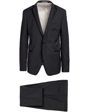 Paoloni Charcoal Suit Viscose, Polyester, Virgin Wool, Elastane - Black
